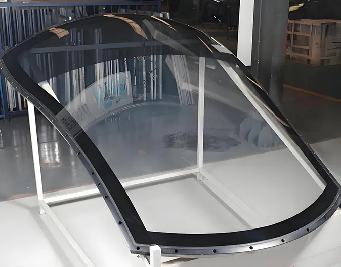High speed rail front windshield